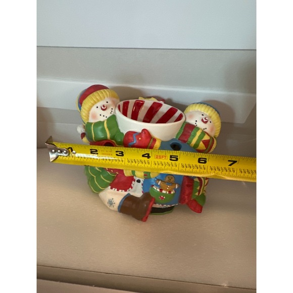 PartyLite Peppermint Pals Snowman Tealight Holder Christmas Candy Bowl Decor - Picture 10 of 10